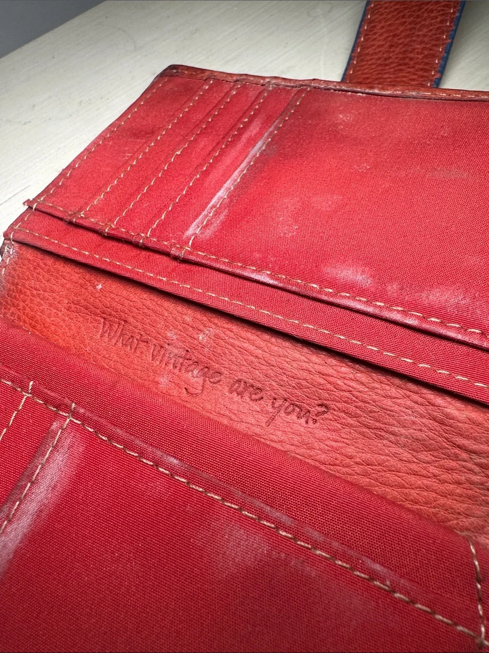 Fossil y2k leather Compact Multicolor Patterned Women’s Wallet with Red Trim